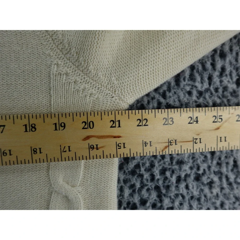 JACK THREADS Cream Cable Knit Crewneck Sweater Size Small‎ Zipper Detail